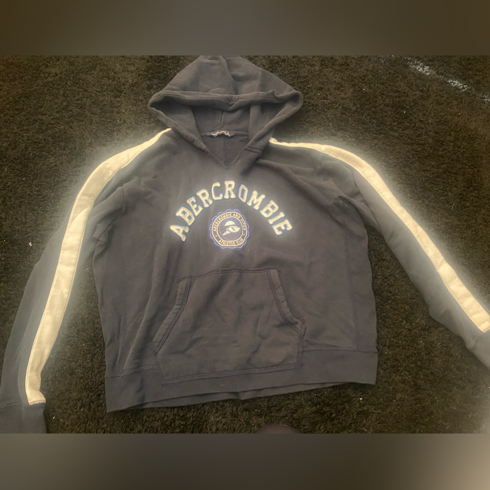 Abercrombie & Fitch Black Hoodie with Blue Logo
